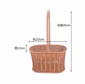 Brown Flower Girl Basket gathered waist for Rose Petals realistic flower bouquet  