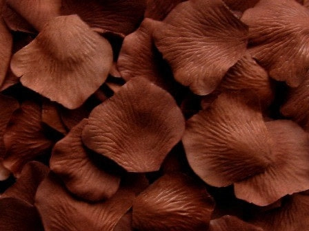 Brown Silk Rose Petal artificial flower bouquet  