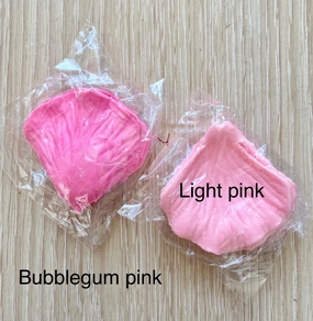 Bubblegum Pink Silk Rose Petal realistic flower bouquet  