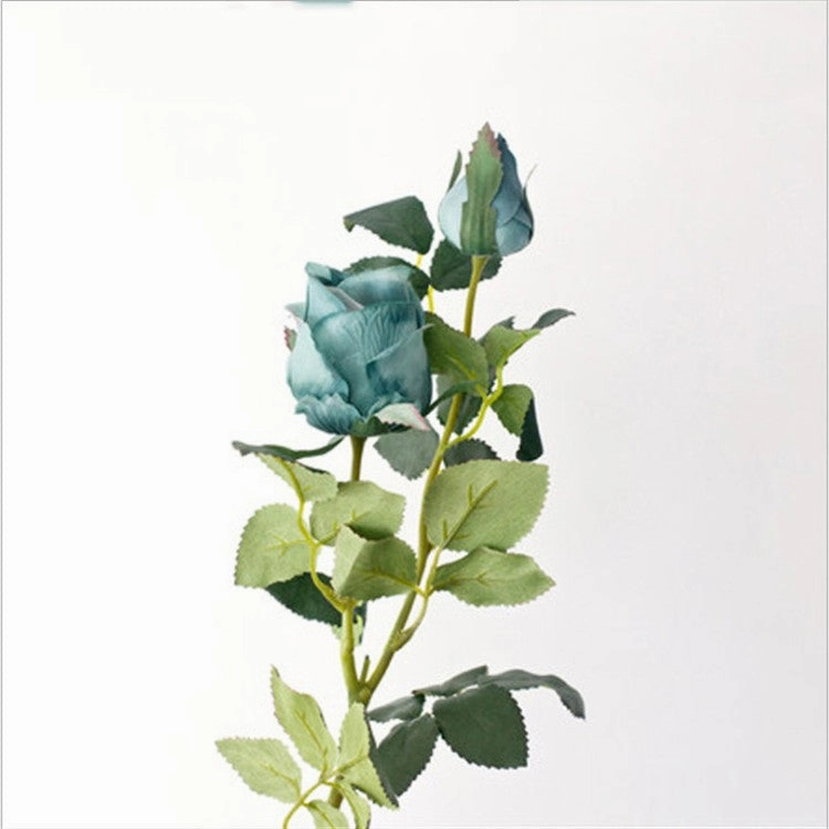 Bulgarian Rose Two Heads Artificial Silk Flowers Stem 8 colors selections001-008