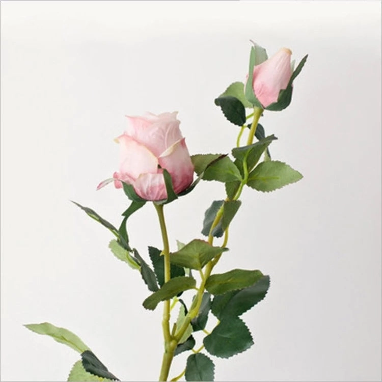 Bulgarian Rose Two Heads Artificial Silk Flowers Stem 8 colors selections001-008