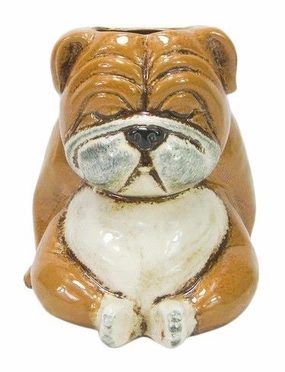 Bulldog Planter Brown,terracotta plant pot