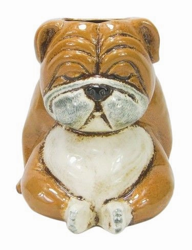 Bulldog Planter Brown,terracotta plant pot