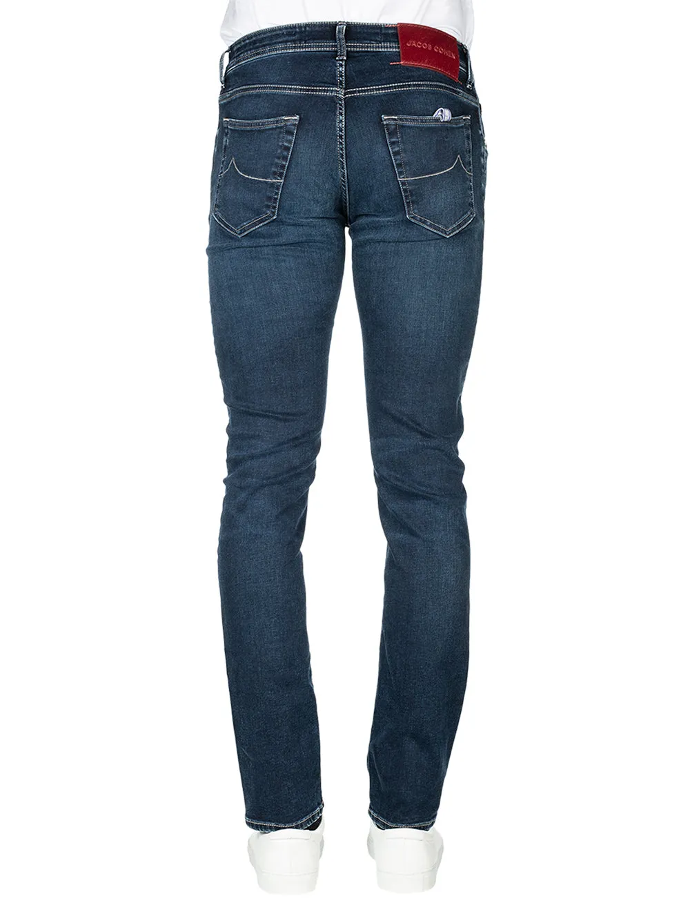 Burgunder Abzeichen Slim Fit Jeans Denim