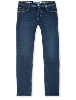 Burgunder Abzeichen Slim Fit Jeans Denim