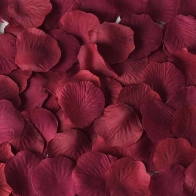 Burgundy/Dark Red Silk Rose Petal artificial flower bouquet  
