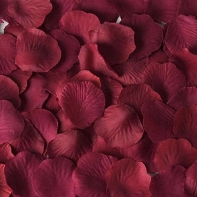 Burgundy/Dark Red Silk Rose Petal artificial flower bouquet  