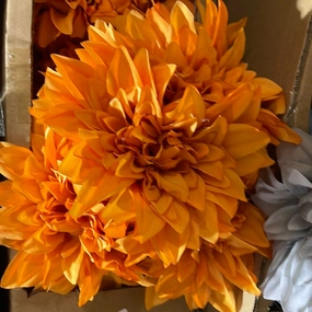 Burnt Orange Dahlia Bunch artificial flower bouquet  