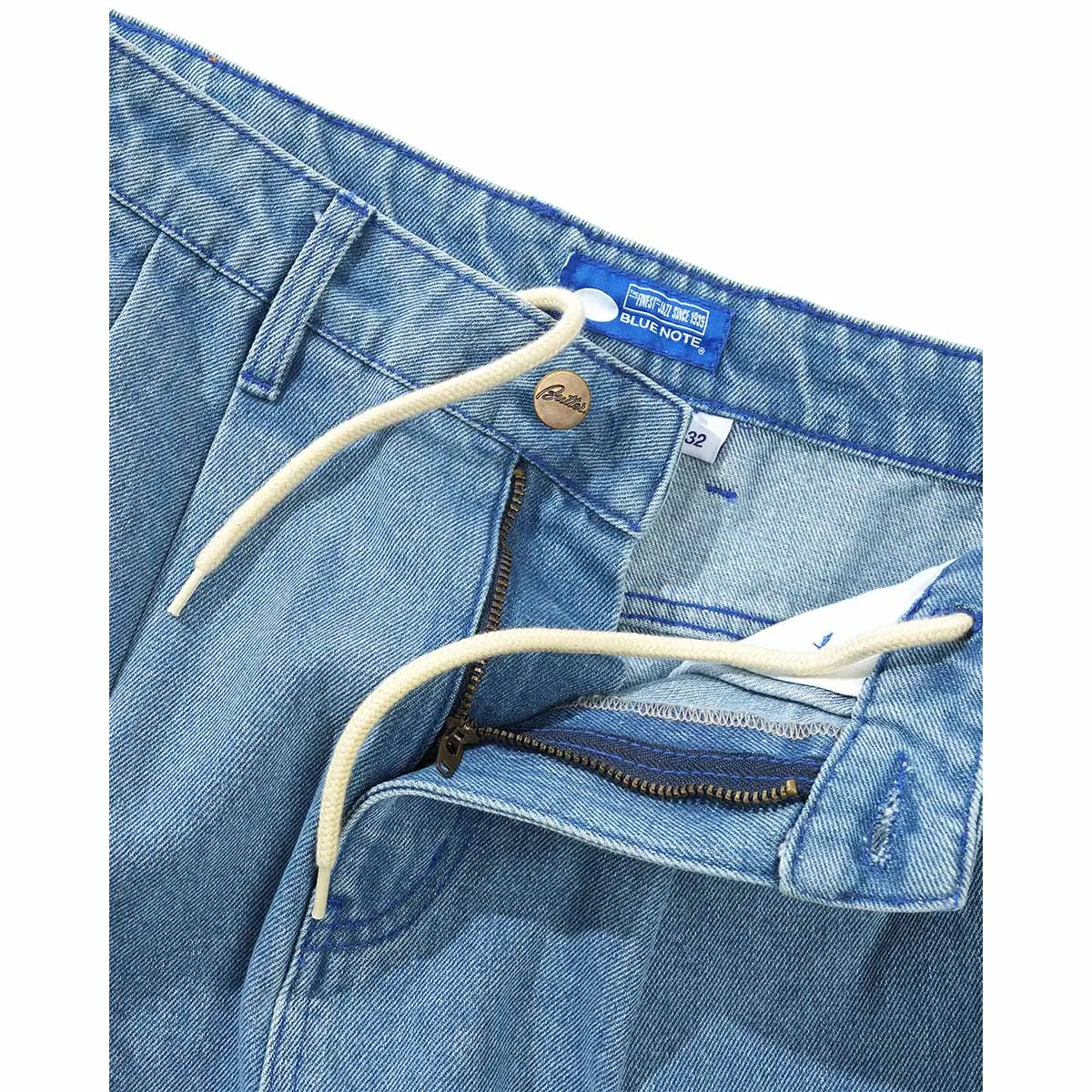Butter Goods - Blue Note Plissierte Denim Jeans Gewaschen Indigo Butter Goods
