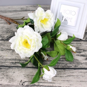 Camellia Artificial Flower 75cm Stem White CAMELLIA003,dried artificial flower