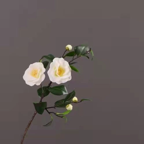Camellia Artificial Silk Flowers 58cm Stem White CAMELLIA001
