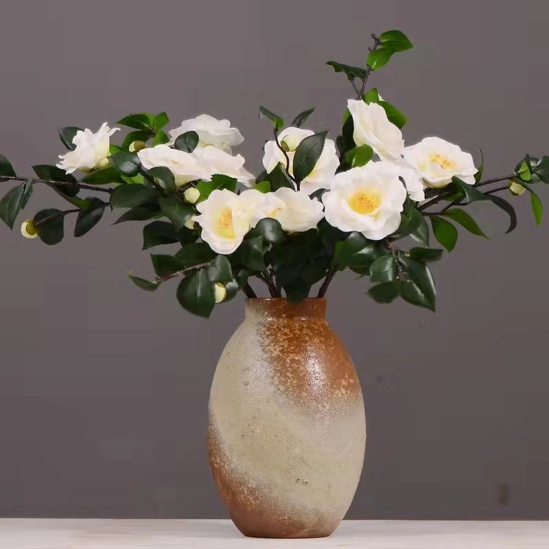 Camellia Artificial Silk Flowers 58cm Stem White CAMELLIA001