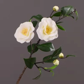 Camellia Artificial Silk Flowers 58cm Stem White CAMELLIA001,dried artificial flower