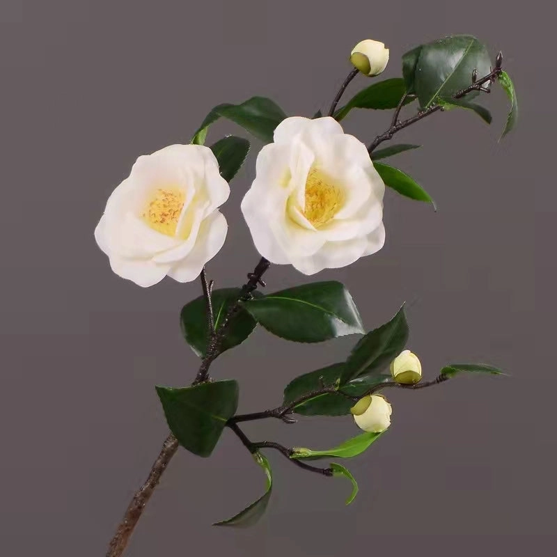 Camellia Artificial Silk Flowers 58cm Stem White CAMELLIA001,dried artificial flower