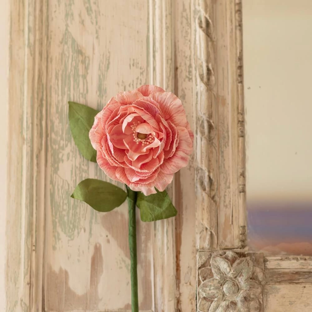 Camlia en papier rose ple