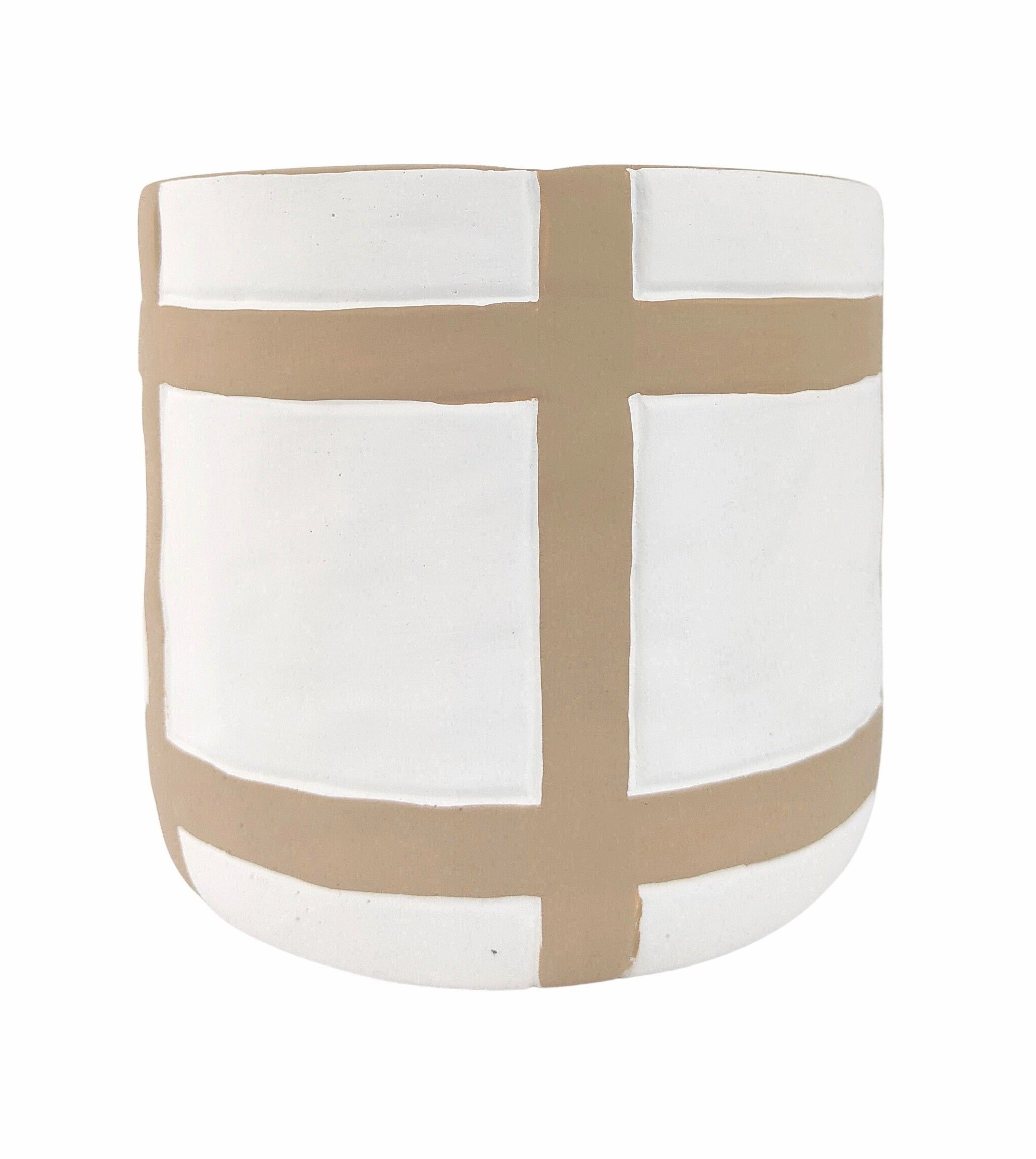 Campbell Planter White & Sand,terracotta plant pot