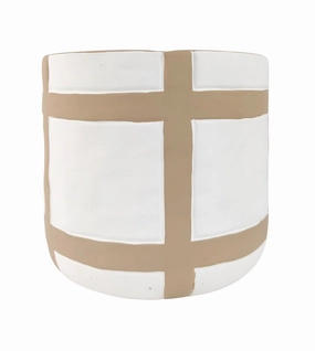 Campbell Planter White & Sand,terracotta plant pot