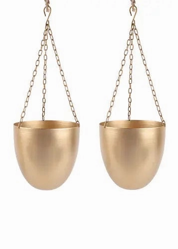 Capsule Shape Hanging Planters (Set of 2)