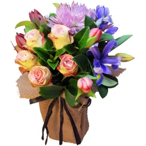 Carousel,realistic flower bouquet 