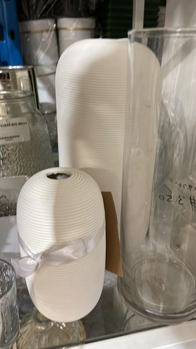 Ceramic oval White vase (Tall),aesthetic flower vase