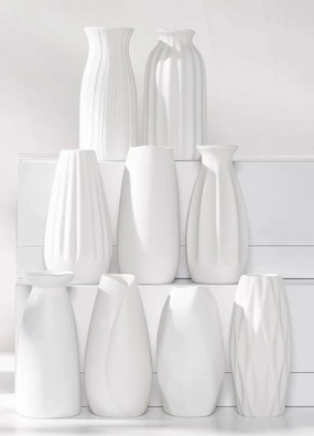 Ceramic Small White vase 4.5-5,aesthetic flower vase