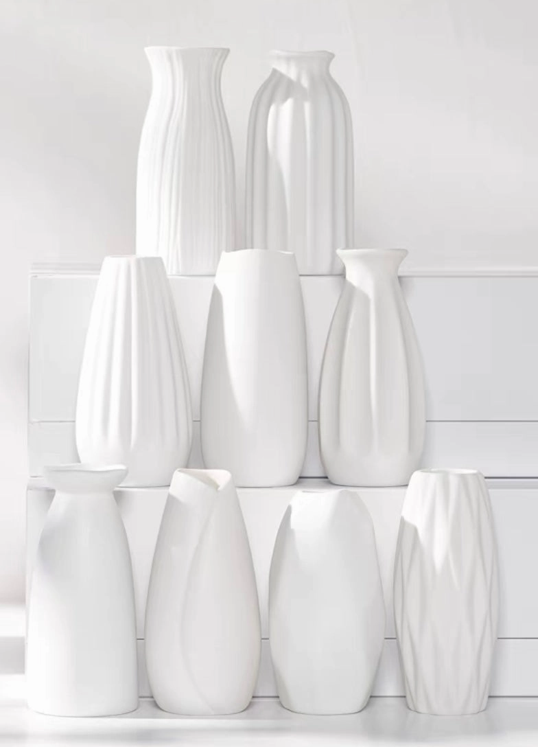 Ceramic Small White vase 4.5-5,aesthetic flower vase