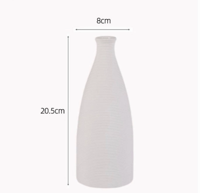 Ceramic Thin Neck White vase 8,aesthetic flower vase