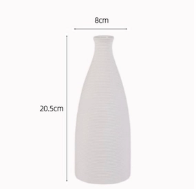 Ceramic Thin Neck White vase 8,aesthetic flower vase