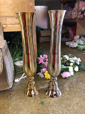 Champagne Gold 30" Reversible Tall Vase MV493 Slim,aesthetic flower vase