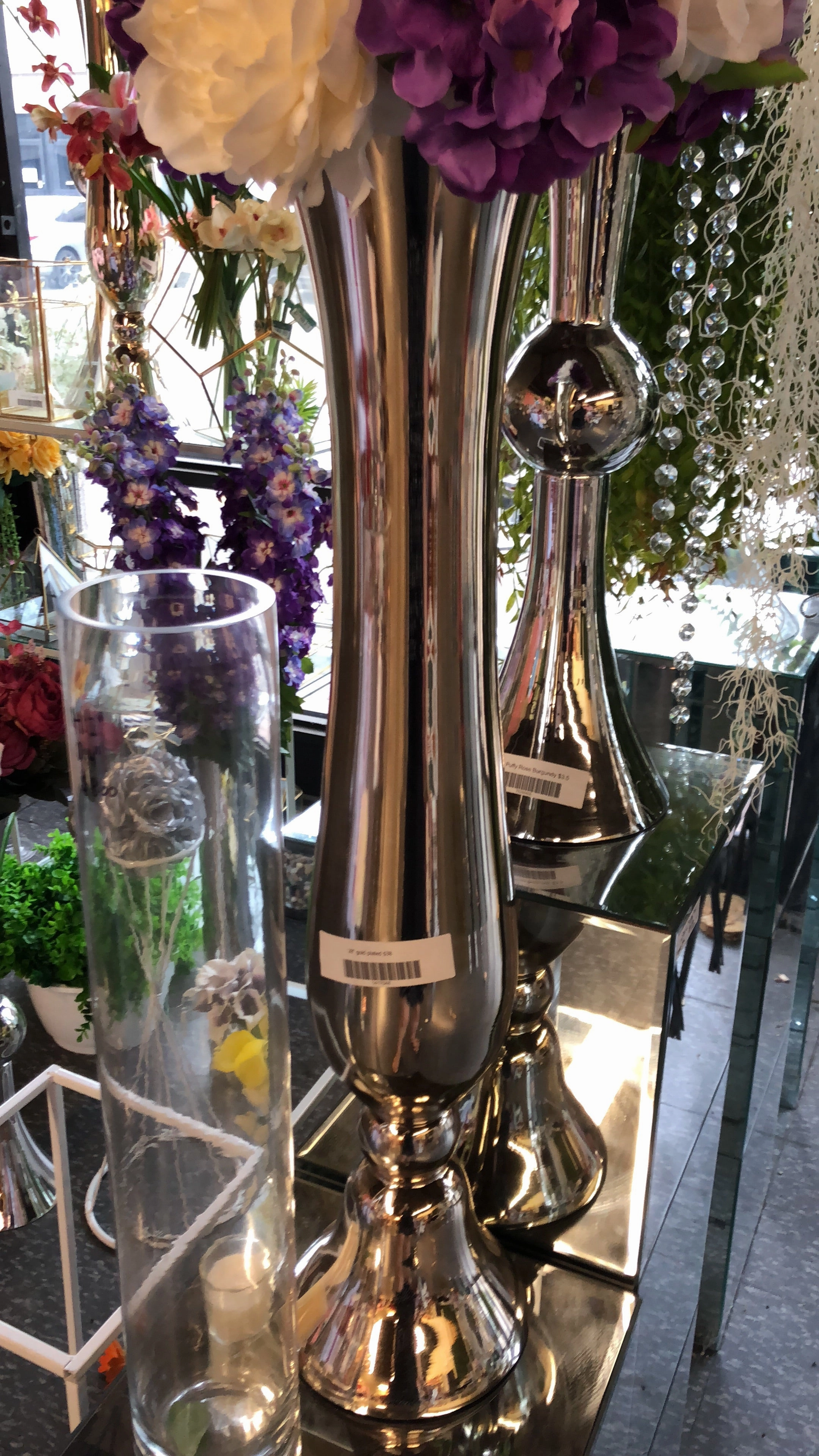 Champagne Gold 30" Reversible Tall Vase MV493 Slim