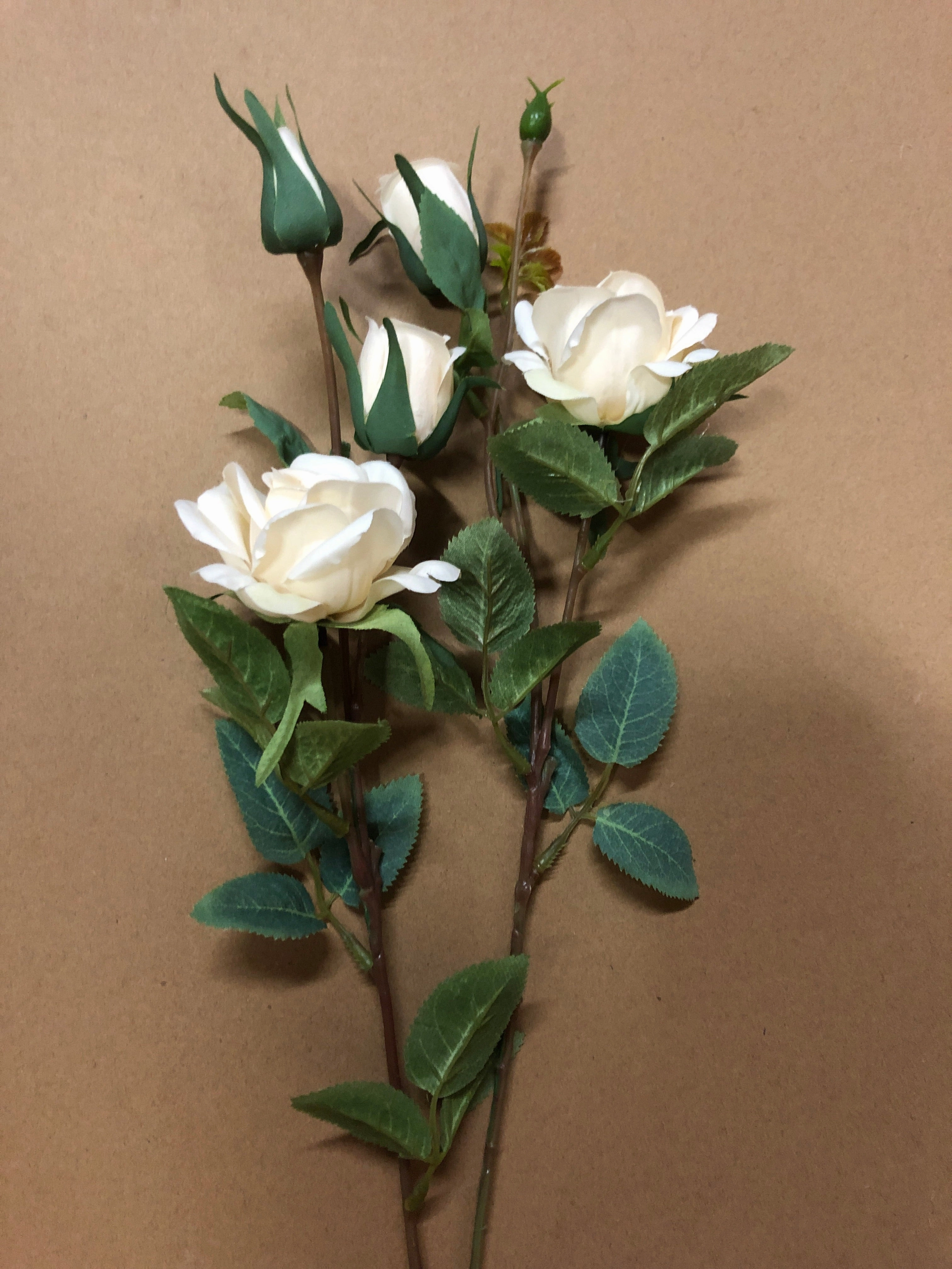 Champagne New Artificial Rose Spray small rose r065 cream