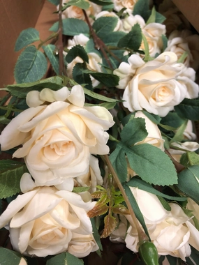 Champagne New Artificial Rose Spray small rose r065 cream artificial flower bouquet  