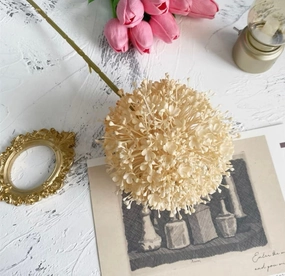 Champagne pom for Wedding home decor realistic flower bouquet  