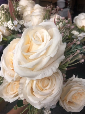 Champagne ROSE BUNCH With fillers artificial flower bouquet  