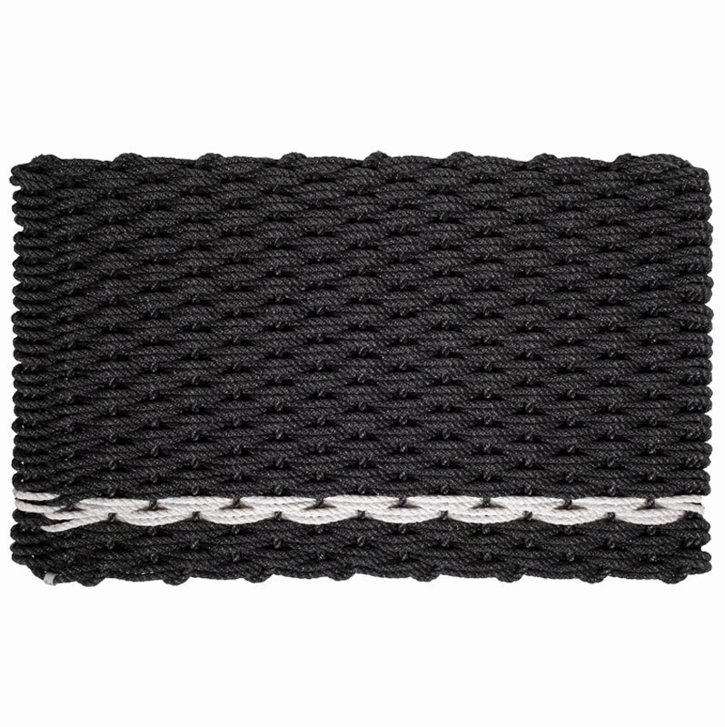 Charcoal with White Pearl Stripe Rope Doormat,garden field mower