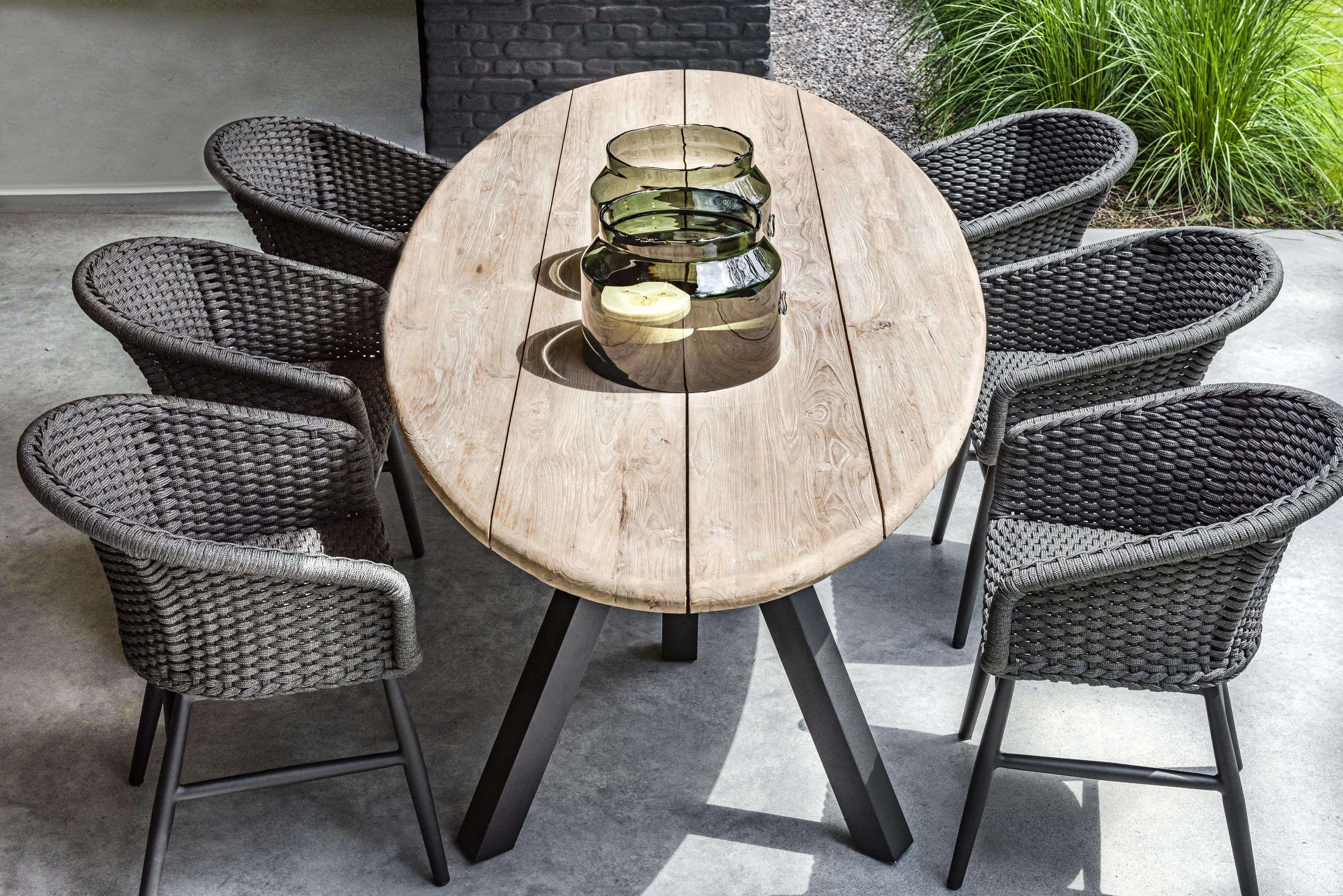 Charly Black Rope Dining Arm Chair