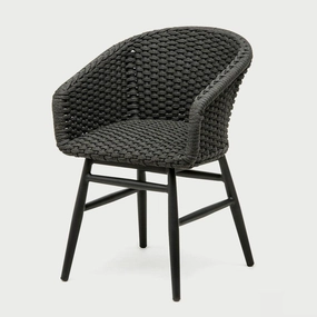 Charly Black Rope Dining Arm Chair,garden field mower