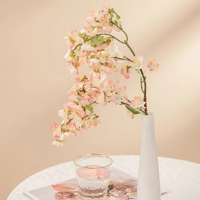 Cherry Blossom Artificial Silk Flower 52cm Stem Pink BLOSSOM002