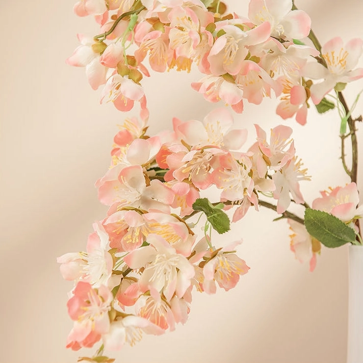 Cherry Blossom Artificial Silk Flower 52cm Stem Pink BLOSSOM002