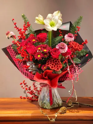 Christmas Bouquet,realistic flower bouquet 