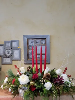 Christmas No.24 (25" with 4 taper candles),faux bloom stem 