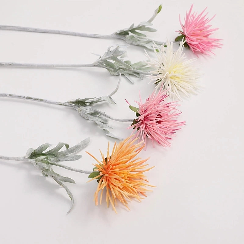Chrysanthemum Artificial Silk Flower 49cm Stem Orange CHRYS008