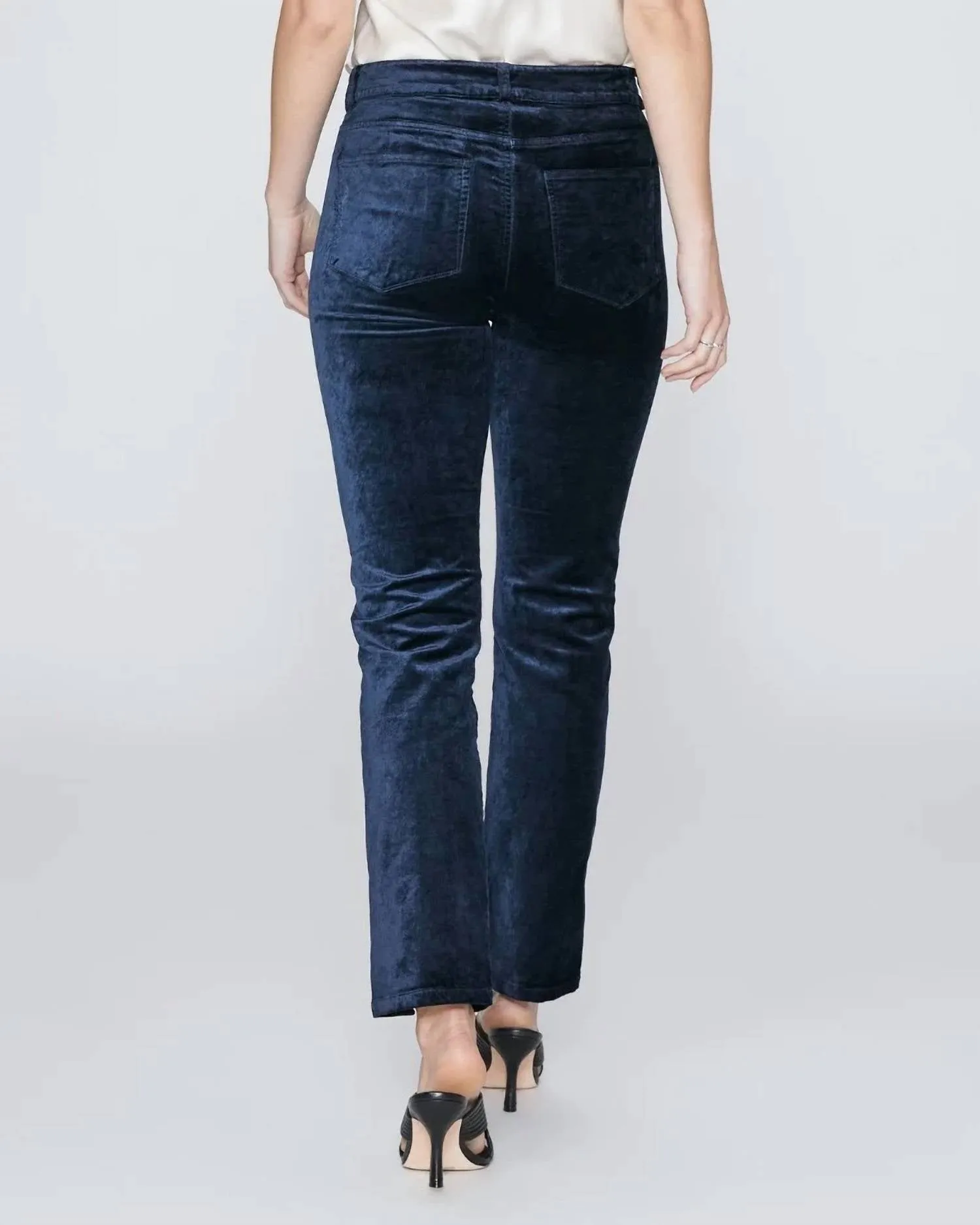 Cindy Twisted Seam Hose in Tiefblauem Samt