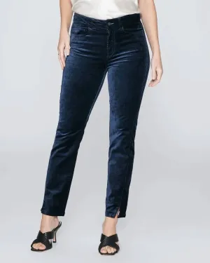 Cindy Twisted Seam Hose in Tiefblauem Samt
