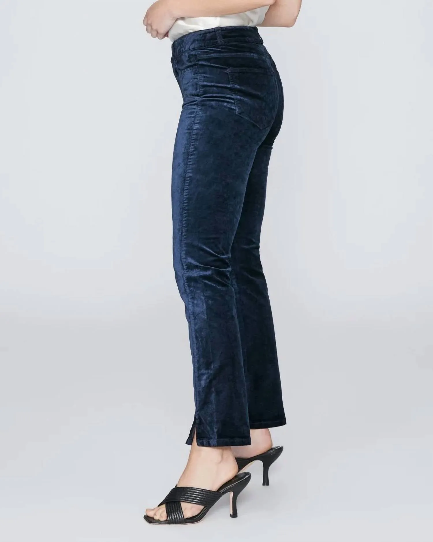 Cindy Twisted Seam Hose in Tiefblauem Samt