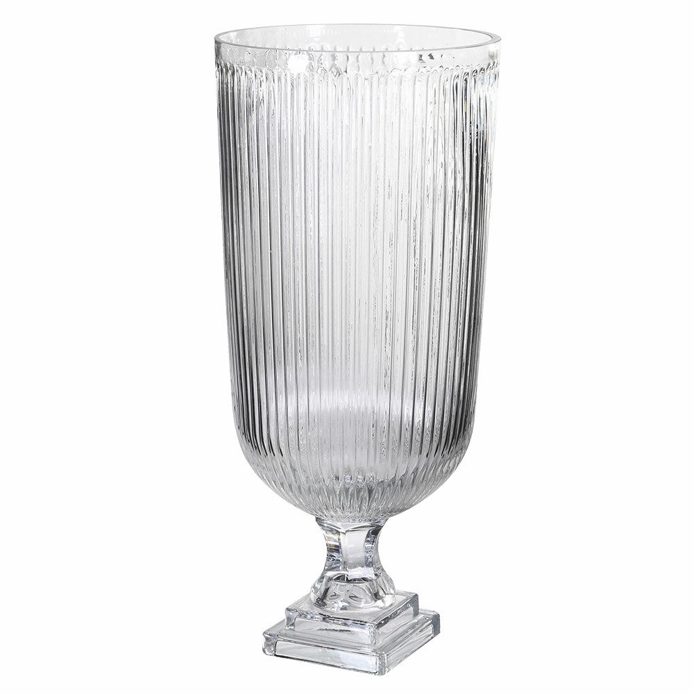 Classic Large Ribbed Glass Vase 53cm