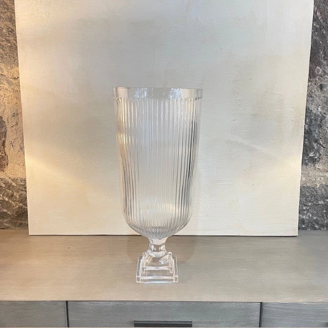 Classic Large Ribbed Glass Vase 53cm