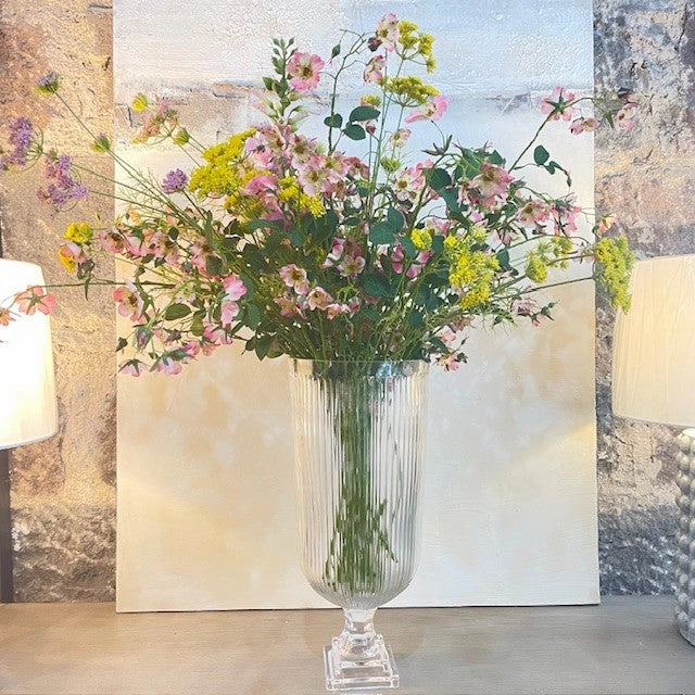 Classic Large Ribbed Glass Vase 53cm,hand-painted ceramic vase