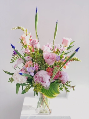 Classic Pink & Purple Arrangement,funeral flower decor