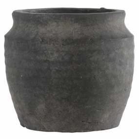 Clay Athens Grooved Pot 12cm,dried artificial flower